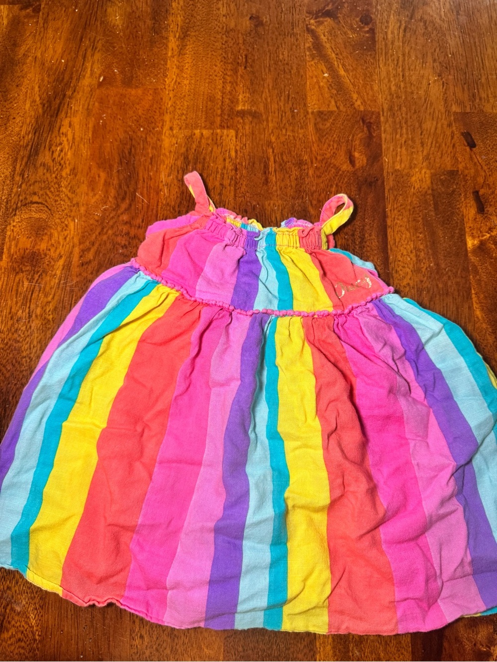 Juicy Couture Girls Rainbow Stripe Tank Dress - Pink, Yellow, Blue, Purple